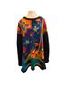 Mixit Graphic Floral Black Multi Color Pullover Sweater Size M - photo 7
