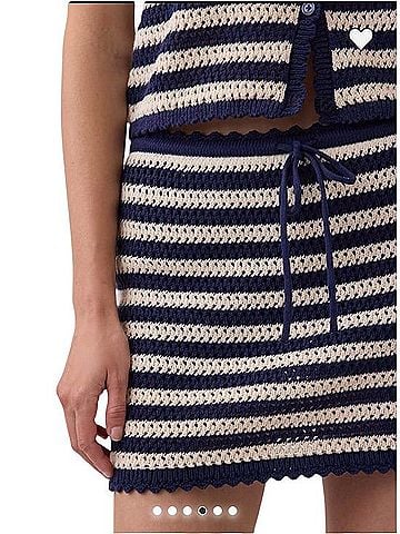 Gap Striped Crochet Mini Skirt Casual Skirt (view 2)