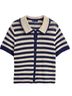 Gap 100% Cotton Stripes Blue Ivory Casual Sweaters Size XL - photo 1