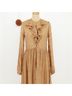 DÔEN 100% Viscose 100% Silk 100% Viscose Floral Tan Casual Dress Size S - photo 5