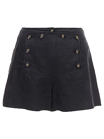 Chanel Chanel Linen Gold Logo Sailor Shorts (view 1)