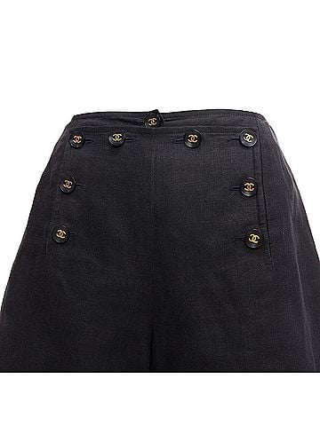 Chanel Chanel Linen Gold Logo Sailor Shorts (view 2)