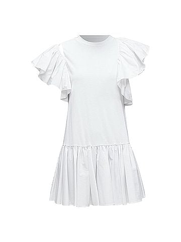Alexander McQueen Alexander Mcqueen Asymmetric Ruffle Sleeve Dress (view 1)