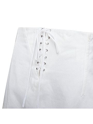 Prada Prada Cotton Denim Tapered Skirt (view 2)
