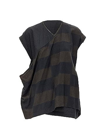 Comme des Garçons Comme Des Garcons Checked Draped Vest Top (view 1)