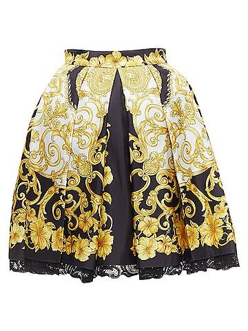 Versace Versace 2018 Silk Barocco Hibiscus Skirt (view 1)