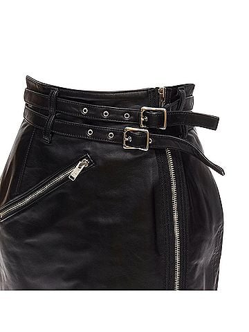 Undercover Undercover Leather Motorcycle Biker Skirt (view 2)