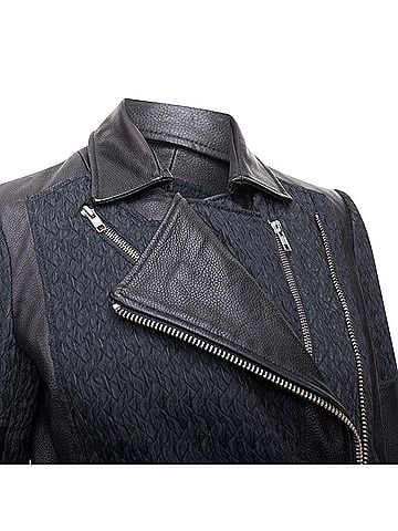 Helmut Lang Helmut Lang Leather Fabric Zip Biker (view 2)