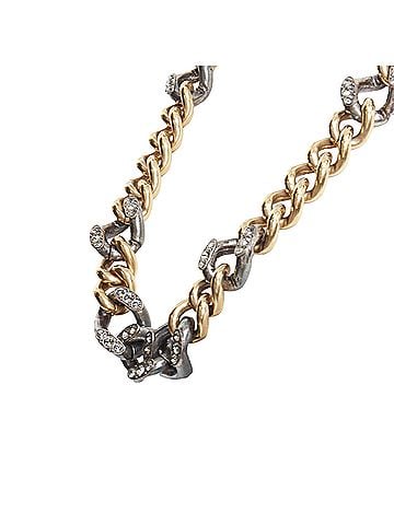 Lanvin Lanvin Gold Bronze Crystal Curb Necklace (view 2)