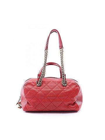 Chanel Chanel Matelassé Bowling Bag, Shoulder Handbag, Caviar Leather (Grained Calfskin), Women's, Red (view 1)