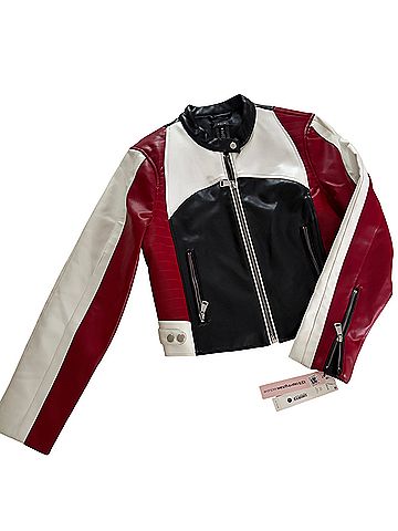 Aqua Faux Leather Jacket (view 2)