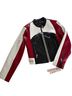 Aqua 100% Artificial Silk 100% Polyurethane 100% Polyester Red Black White Faux Leather Jacket Size M - photo 2