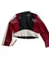 Aqua 100% Artificial Silk 100% Polyurethane 100% Polyester Red Black White Faux Leather Jacket Size M - photo 1