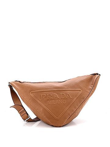 Prada Triangle Logo Zip Messenger Leather Large (view 1)