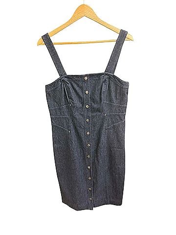 Etcetera Prophecy Dark Wash Button-Front Denim Mini Dress Casual Dress (view 1)