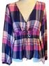Pilcro Plaid Pink Blue Blouse Size S - photo 1