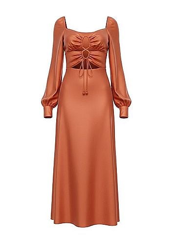 FARM Rio Caramel Cut Out Maxi Dress Casual Dress (view 1)