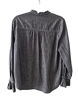 P Collection by AG Adriano Goldschmied Boho Prairie Chambray Tie-Neck Blouse Long Sleeve T-Shirt (view 2)