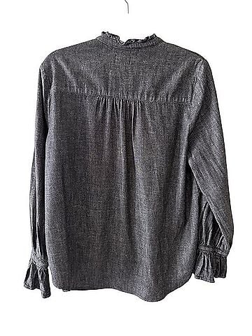 P Collection by AG Adriano Goldschmied Boho Prairie Chambray Tie-Neck Blouse Long Sleeve T-Shirt (view 2)