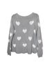Wooden Ships Hearts Gray White Pullover Sweater Size L - photo 2