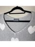 Wooden Ships Hearts Gray White Pullover Sweater Size L - photo 3