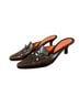 VANELi 100% Leather Black Orange Heels Size 6 1/2 - photo 2