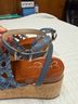 Jessica Simpson Blue Brown Wedges Size 6 - photo 6