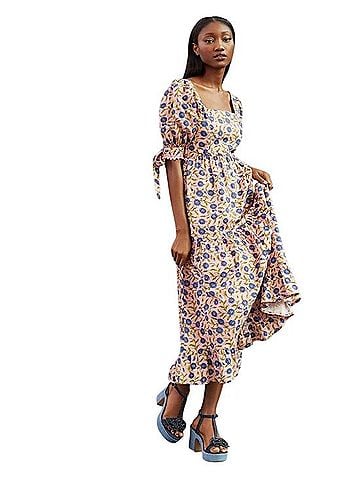 Anthropologie Eddy Squareneck Midi Dress Casual Dress (view 1)