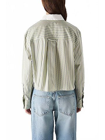 AMO Ruth Crop Shirt in Thistle (view 2)