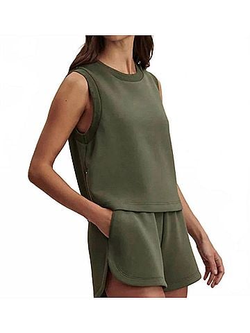 Varley Shea Crop Tank in Thyme (view 2)