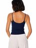 Bobi Solid Blue Shirred Front Cami in Galaxy Size L - photo 2