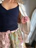 Bobi Solid Blue Shirred Front Cami in Galaxy Size L - photo 4