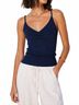 Bobi Solid Blue Shirred Front Cami in Galaxy Size L - photo 5