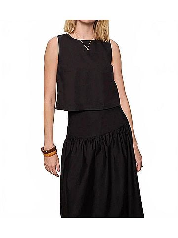 Sanctuary Desired Summer Crop Shell Tank in Black (view 2)