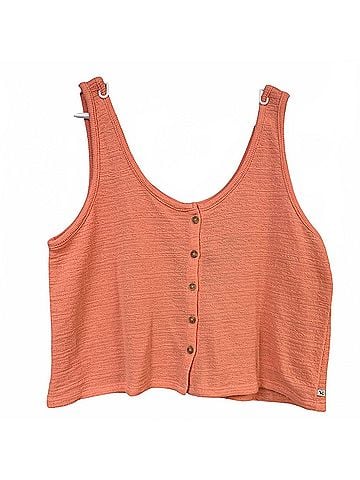 Eddie Bauer Women's Beachy Slub Button Front Tank Top in Peach (view 1)