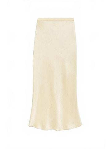 Anine Bing Bar Silk Skirt in Butter Yellow (view 1)