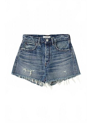 MOUSSY Denim Mid High Rise Shorts in Herricks (view 1)