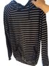 Amour Vert Stripes Black White Pullover Hoodie Size M - photo 1