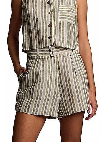 Hevron Zinna Short in Sage Stripe (view 2)