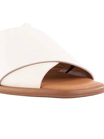 Seychelles Women's Upper Echelon Leather Slide Sandal in Off White (view 2)