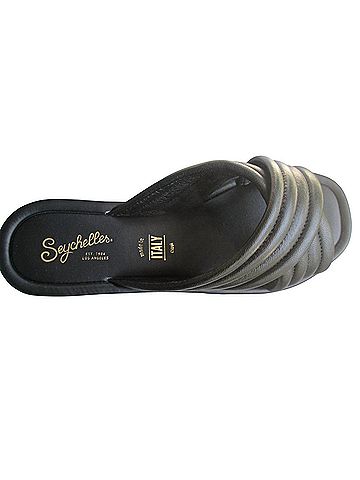 Seychelles Women's Word For Word Leather Sandal in Black (view 2)