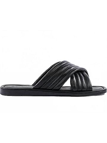 Seychelles Women's Word For Word Leather Sandal in Black (view 1)
