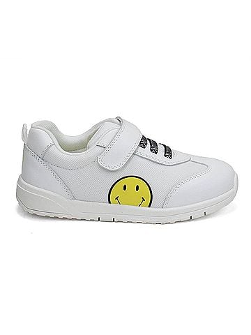 Old Soles Boys Game Face Low Top Leather Shoes in Snow (view 1)