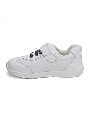 Old Soles Boys Game Face Low Top Leather Shoes in Snow (view 2)
