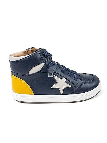 Old Soles Boys Star Tracker High-Top Lace-Up Casual Shoes in Navy (view 1)