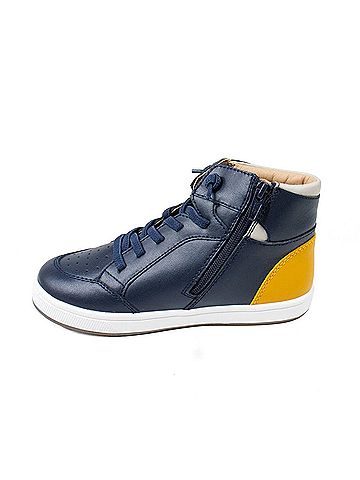 Old Soles Boys Star Tracker High-Top Lace-Up Casual Shoes in Navy (view 2)