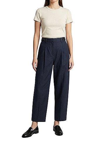 Madewell Pleated High Waist Barrel Pants Dress Pants (view 1)