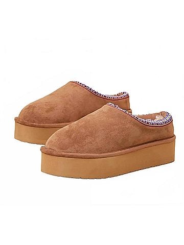 Madden Girl Women's Elyse Suede Platform Slipper in Tan (view 2)