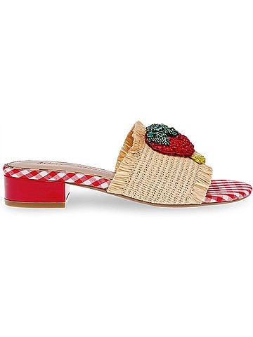 Betsey Johnson Women's Lindy Heel Sandal in Natural Multi (view 1)