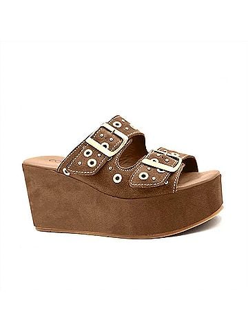 Cordani Women's Jayne Platform Wedge Slide Sandal in Fango Suede (view 1)